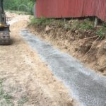 Base prep for a retaining wall